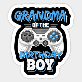 Grandma Of The Birthday Boy Matching Video Gamer Party Sticker